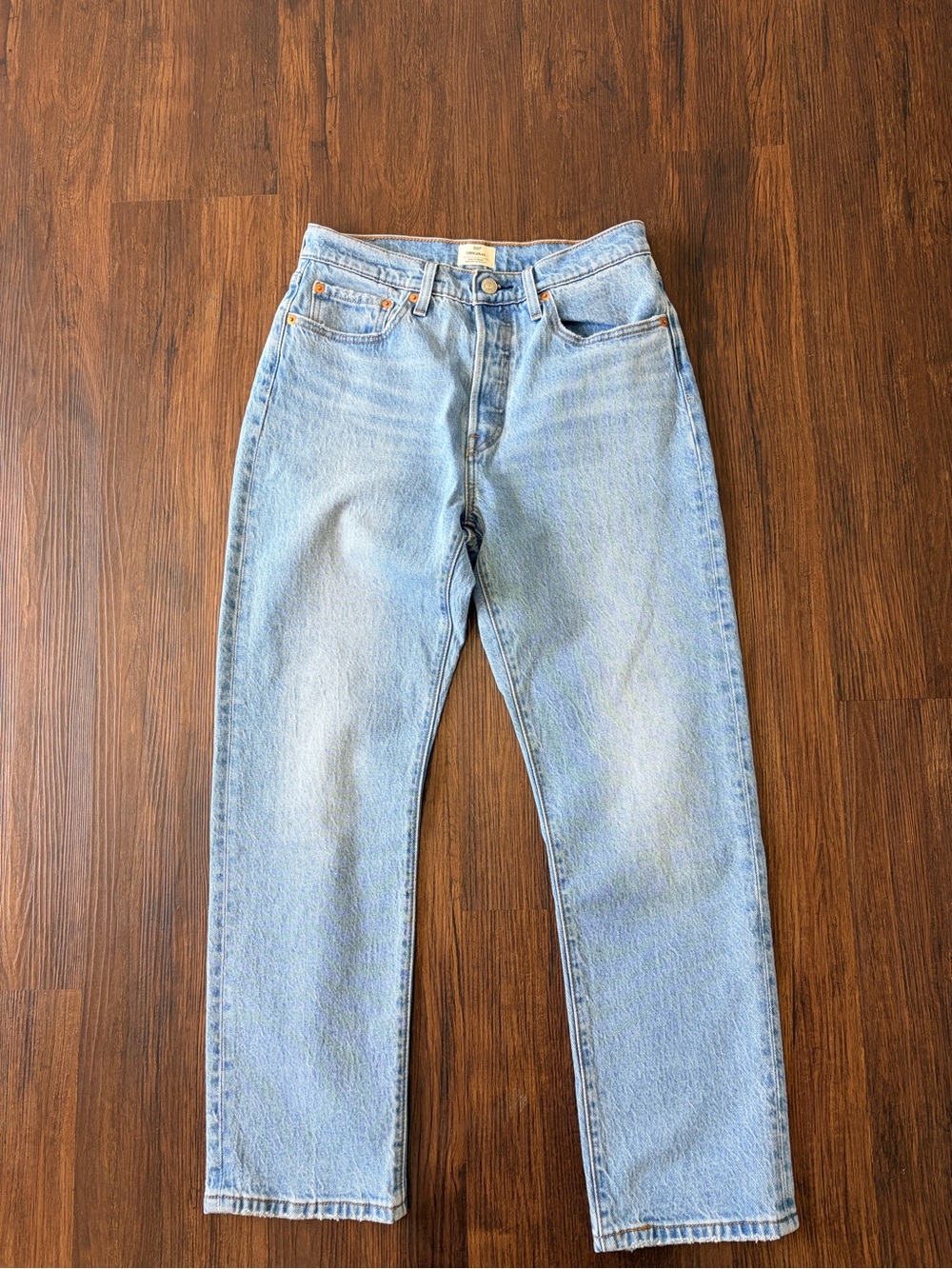 Levi's Light Blue Denim Jeans with Orange Stitching